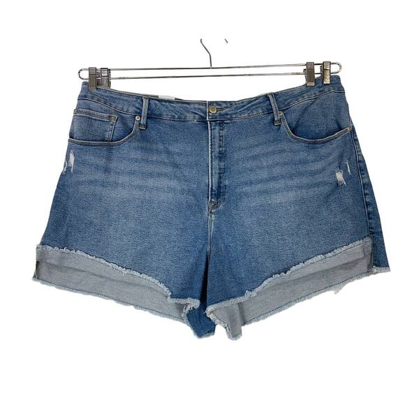 Good American plus size 24 shorts blue denim Good '90s cutoff denim - Picture 1 of 4